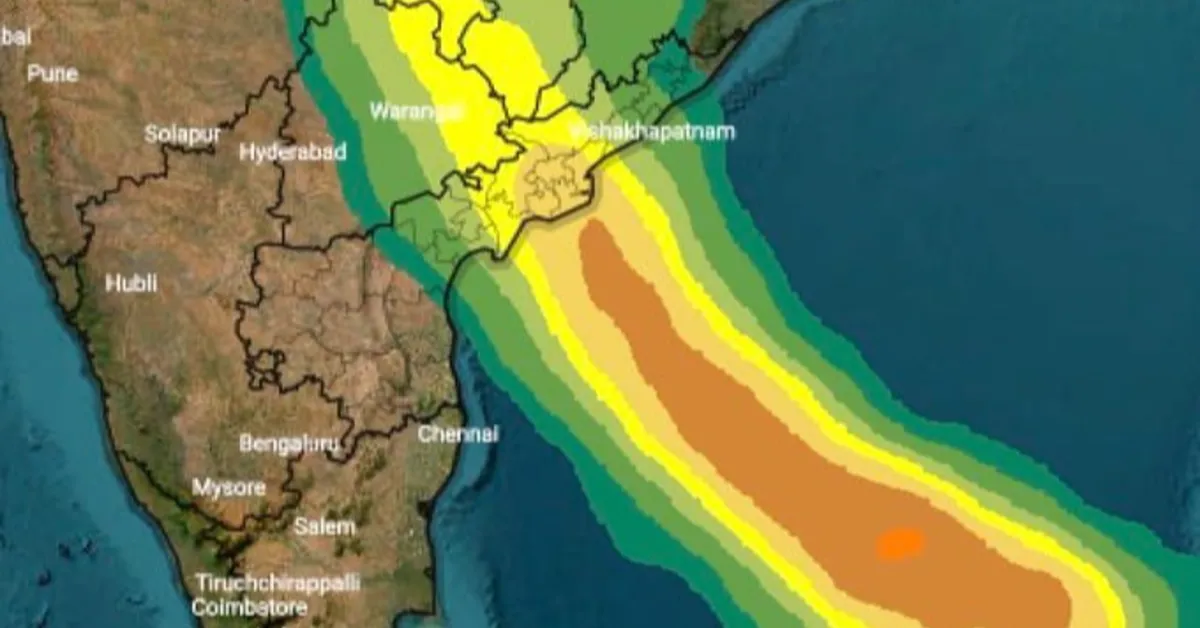 'మోంథా' తుఫాను సెంట్రల్ ఆంధ్ర తీరం వైపు దూసుకువస్తోంది